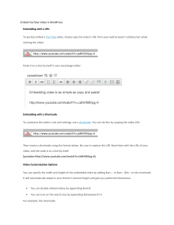 Embed YouTube Video in WordPress Embedding with a URL To