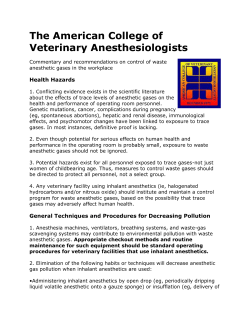 The American College of Veterinary Anesthesiologists