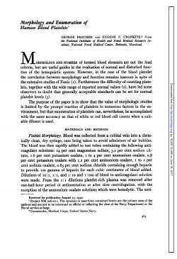 Morphology and Enzcmeration of Human Blood Platelets`