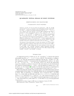 QUADRATIC INITIAL IDEALS OF ROOT SYSTEMS Introduction A
