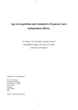 Age-of-acquisition and cumulative frequency have independent effects
