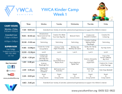 YWCA Kinder Camp Week 1