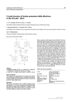 Crystal structure of betaine potassium iodide dihydrate,(C5H11NO2