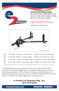OWNER`S MANUAL - Fastway Trailer Products