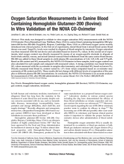 Oxygen Saturation Measurements in Canine Blood Containing