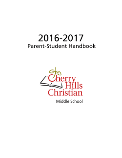 Parent-Student Handbook - Cherry Hills Christian