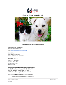 Foster Care Handbook - Texas Humane Heroes