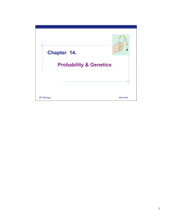 Chapter 14: Genetics and Probability