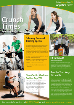 Crunch Times - Sydney Olympic Park Aquatic Centre