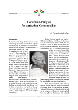 Gandhian Strategies for combating Communalism