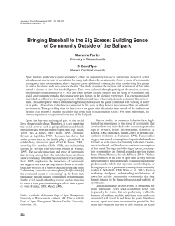Bringing Baseball to the Big Screen: Building Sense of Community