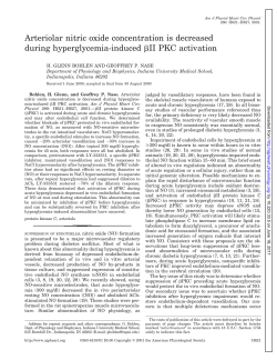Arteriolar nitric oxide concentration is decreased during