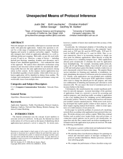 Unexpected Means of Protocol Inference - UCSD CSE