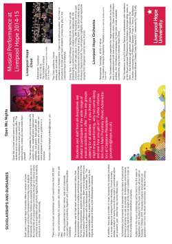 Musical Performance at Liverpool Hope 2014-15