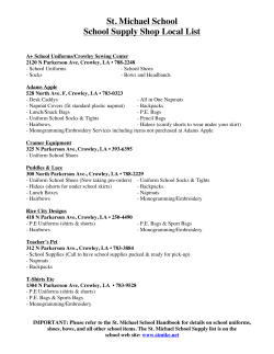 St. Michael School Supply List 2016-2017