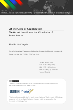 3. Han&eacute;tha V&eacute;t&eacute;-Congolo - At the Core of Creolization