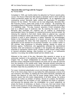 Bernarda Alba and Frogs with No Tongues