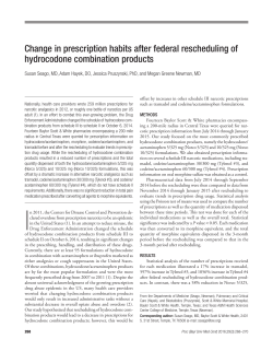 Change in prescription habits after federal