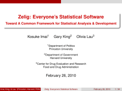 Zelig: Everyone`s Statistical Software Toward A Common Framework