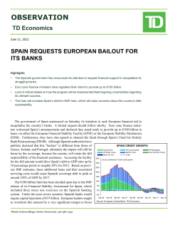Spain Requests European Bailout For Its Banks