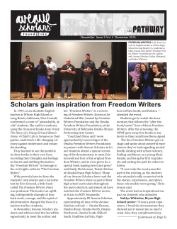 Scholars gain inspiration from Freedom Writers