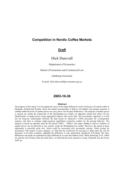 Competition in Nordic Coffee Markets