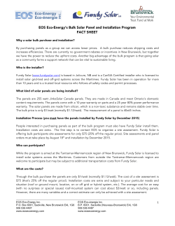 EOS Solar Bulk Fact Sheet - EOS Eco