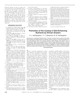 Promotion of the Cycling of Diet-Enhancing Nutrients by African