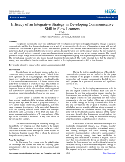 Efficacy of an Integrative Strategy in Developing
