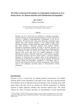 The Effect of Electoral Proximities on Nationalistic Sentiments in