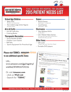 2015 patient needs list - Texas Scottish Rite Hospital for Children