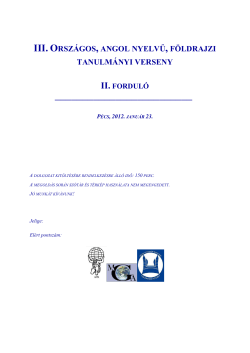 iii. országos, angol nyelvű, földrajzi tanulmányi