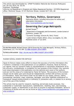 Governing the Large Metropolis - UCLA Luskin School of Public Affairs
