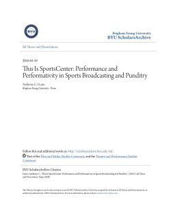 This Is SportsCenter: Performance and Performativity in Sports
