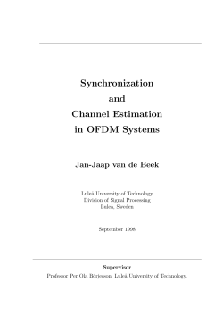 Synchronization and Channel Estimation in OFDM