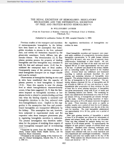 THE RENAL EXCRETION OF HEMOGLOBIN: REGULATORY