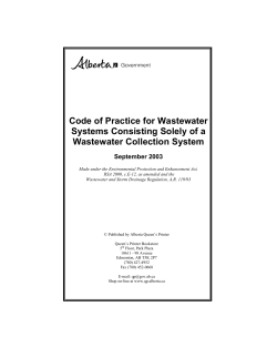 Code of Practice for Wastewater Systems Consisting Solely of a
