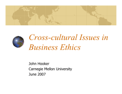 Cross-cultural Issues in Business Ethics