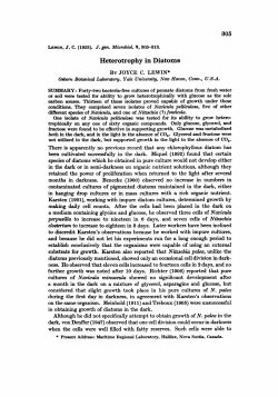 Heterotrophy in Diatoms