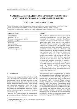 NUMERICAL SIMULATION AND OPTIMIZATION OF THE CASTING