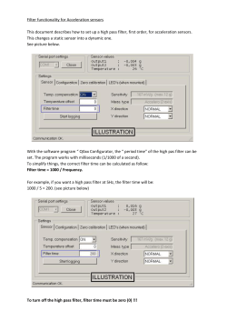 Filter functionality for Acceleration sensors This document describes