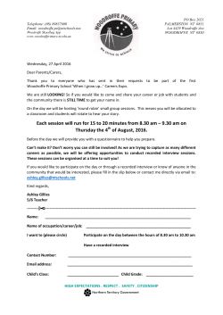 Each session will run for 15 to 20 minutes from 8.30 am