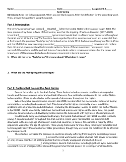 Arab Spring Directions: Read the follow