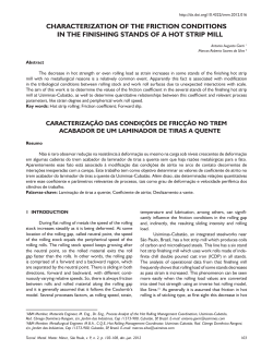 characterization of the friction conditions in the