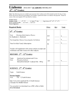 Academy Booklist 2016-2017 - Liahona Preparatory Academy