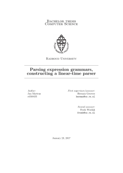 Parsing expression grammars, constructing a linear