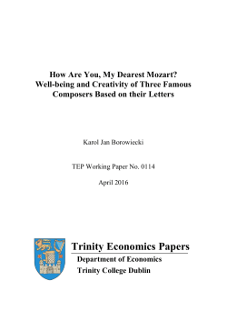 How Are You, My Dearest Mozart? Well-being