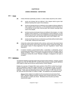 CHAPTER 801 ZONING ORDINANCE