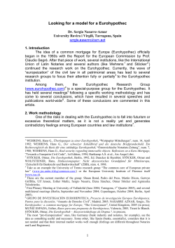 Special Report on Eurohypothec - European University Institute