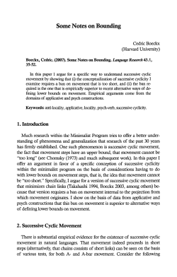 Some Notes on Bounding - S